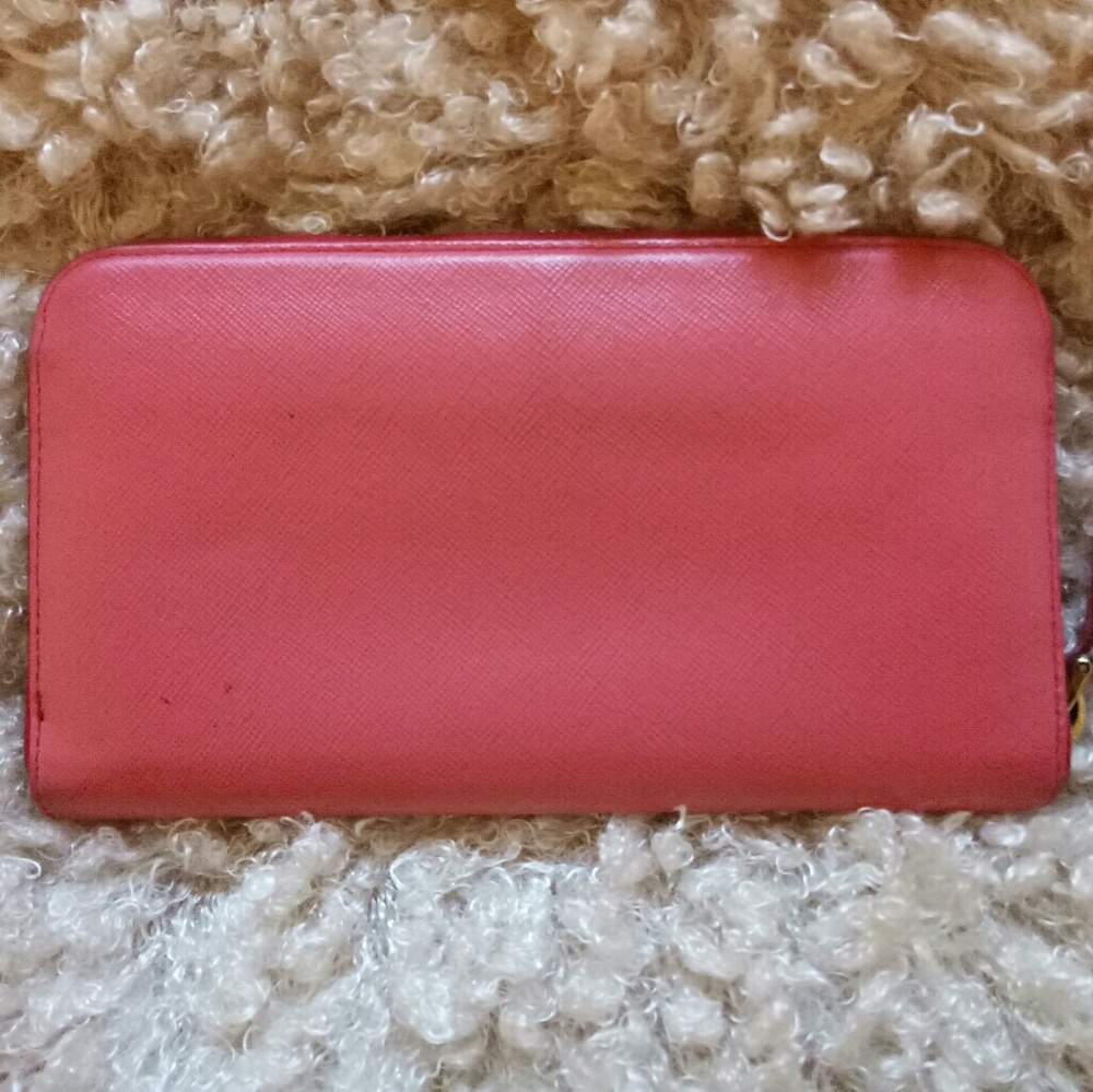 Prada large bow zippy wallet Authentic fragola - Picture 3 of 8